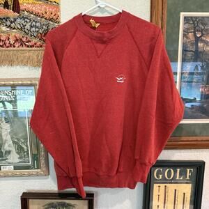Vintage 70s RARE Wrangler Designer Red USA Western‎ Sweatshirt Size Mens Large